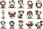 Whimsical Winter Animals Clipart, an Illustration by designcity5 (Thumbnail 2 of 5)