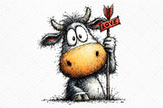 Funny Peeking Valentine Cow Clipart, an Illustration by Craft Nest (Thumbnail 9 of 11)