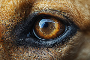 Macro photo of german shepherd dog eye, an Animal Photo by AlyaAnd