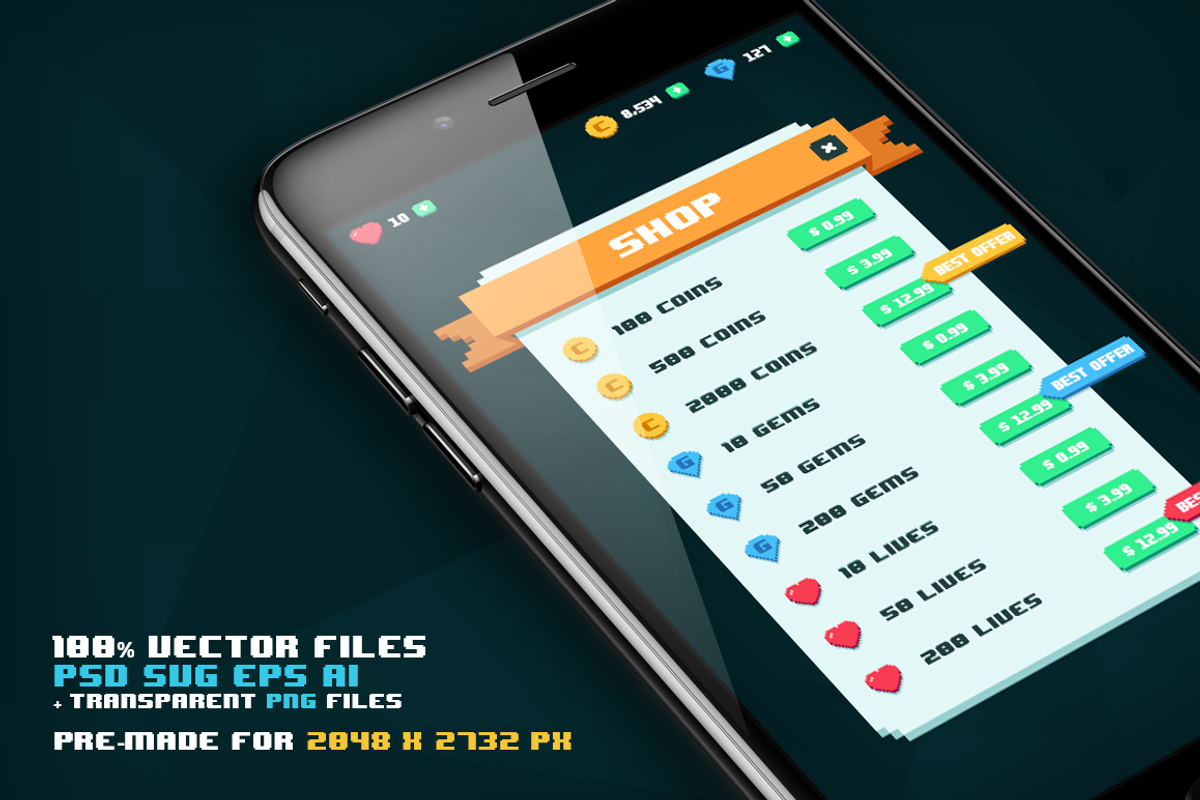 GUI for Low Poly Game, an Illustration by wowu (Photo 7 of 7)