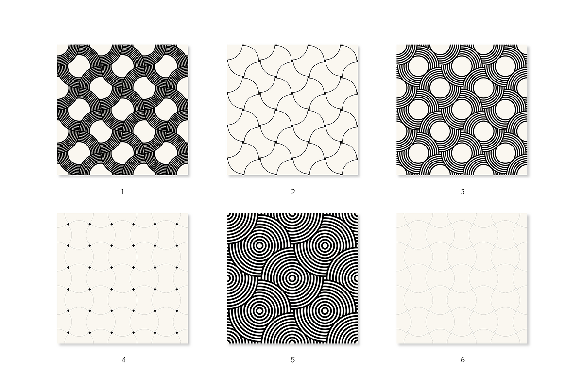 Concentric Seamless Patterns Bundle, a Pattern Graphic by Curly_Pat (Photo 4 of 15)