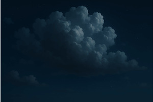 Dark Cloud Formation in Starry Night, an Illustration by AlexArt