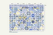 Azulejo Tiles Wall Mural Print, a Wallpaper Graphic by ilonitta (Thumbnail 3 of 10)