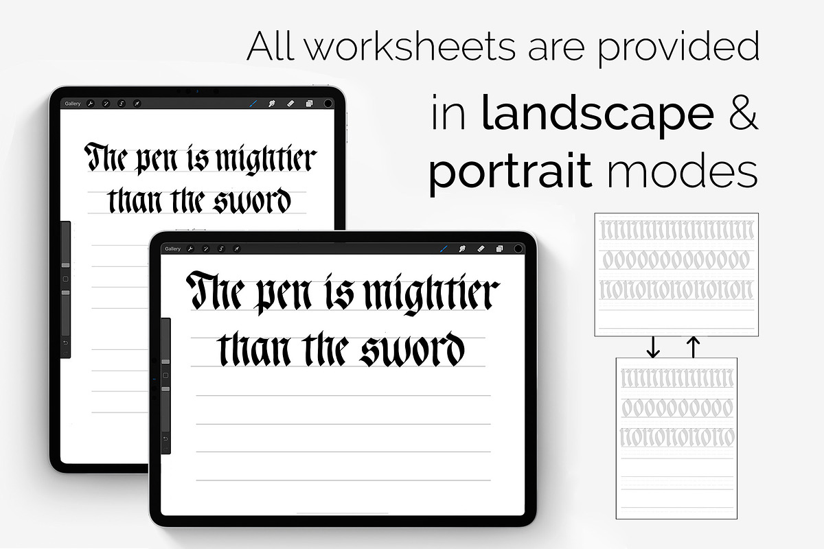 Blackletter Calligraphy Workbook Set, a Templates & Theme by ZenLettering (Photo 5 of 9)