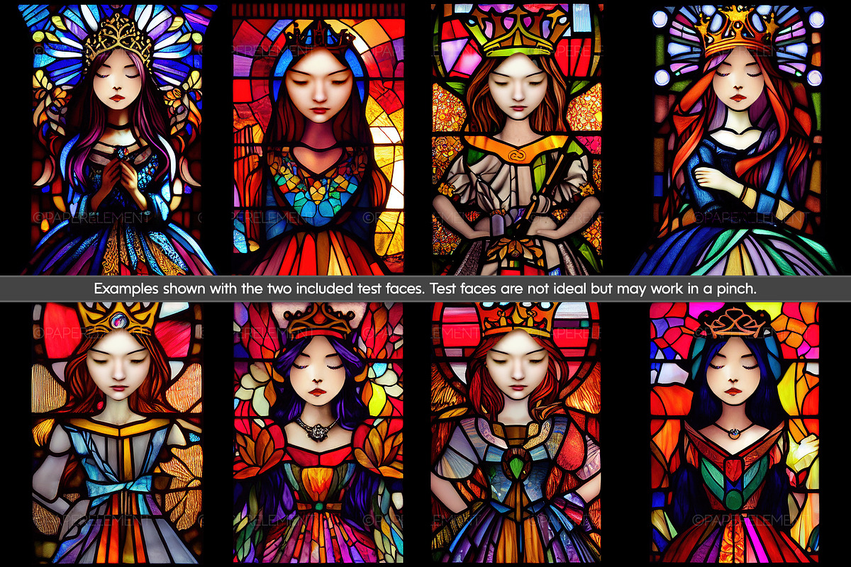 Stained Glass Princess Dress Overlay, an Illustration by Paper Element (Photo 4 of 6)