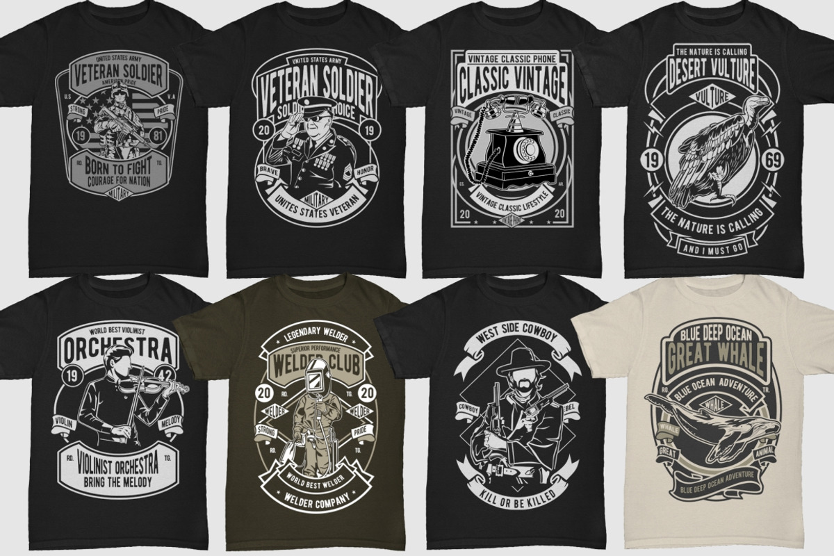 250 Retro Tshirt Designs Bundle #4, an Illustration by roach_graphic (Photo 33 of 34)