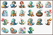 Baby Dinosaur Clipart Set, an Illustration by Sublimation Artist (Thumbnail 3 of 6)
