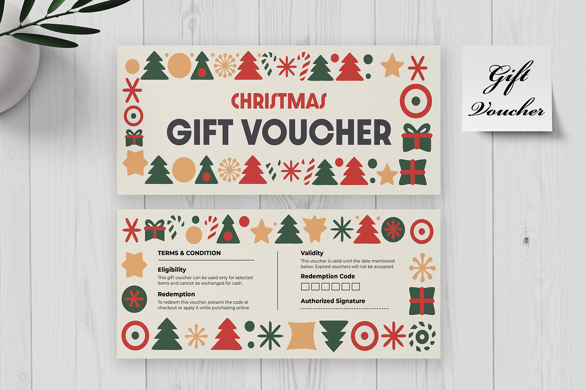Christmas Gift Voucher Template, a Stationery Template by MightyDesign (Photo 3 of 6)