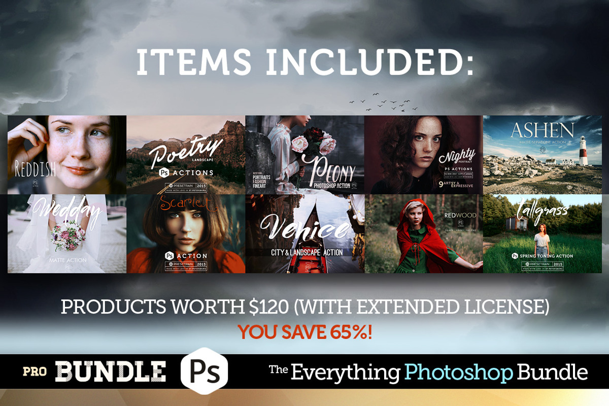 Pro Photoshop Actions Bundle, an Action Add-On by Presetrain Co. (Photo 2 of 13)