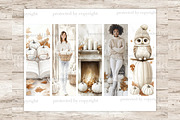 Cozy Autumn Bookmarks, a Seasonal Illustration by GlamArtZhanna (Thumbnail 2 of 3)