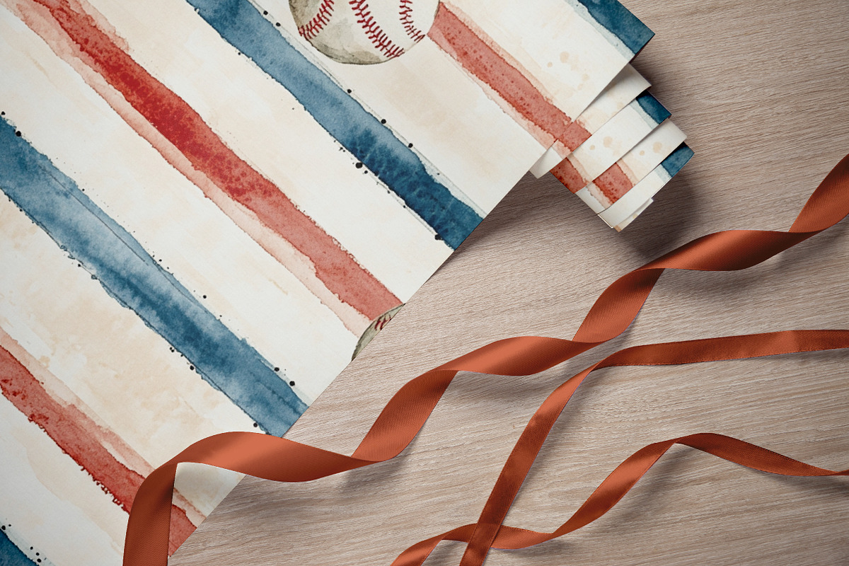Baseball Digital Paper, an Illustration by SinaCreation (Photo 8 of 9)