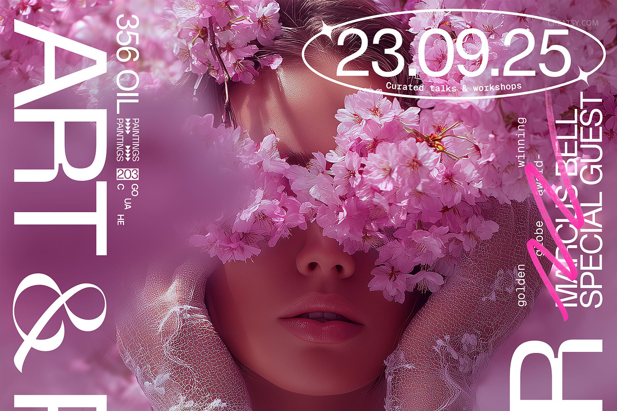 Blossom Veil Dreams Poster Template preview 3