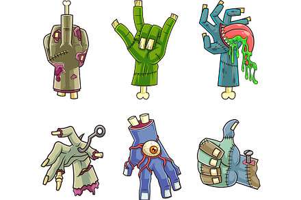 Halloween Cartoon Zombie Hands, an Illustration by HitToon