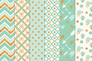 Mint Glitter Bohemian Digital Papers, a Pattern Graphic by Amanda Ilkov (Thumbnail 2 of 3)