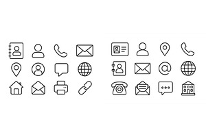 Collection of minimalistic icons, a Technology Illustration by ZinetroN