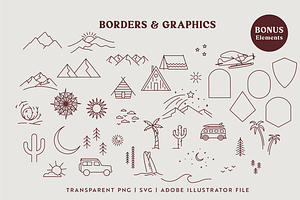 Outdoor Line Art Graphic Set