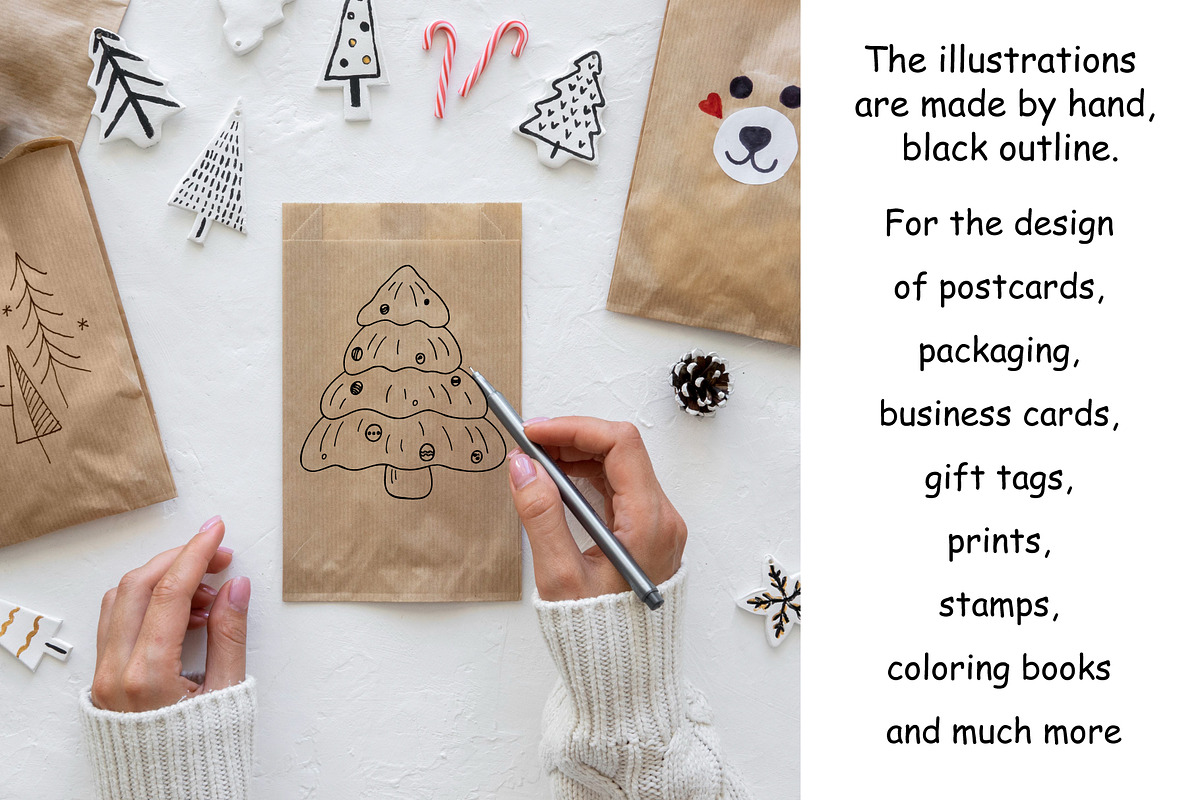 Hand-Drawn Happy Family Christmas, a Seasonal Illustration by Irina Avdeeva (Photo 4 of 9)