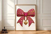 Rhinestone Valentines Bow Png, an Illustration by Daily.Designs (Thumbnail 3 of 5)