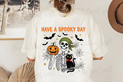 Retro Skeleton Halloween PNG Bundle, an Illustration by OK Design (Thumbnail 3 of 14)