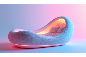 Futuristic white lounge chair with, an Arts & Entertainment Photo by Igor Tichonow