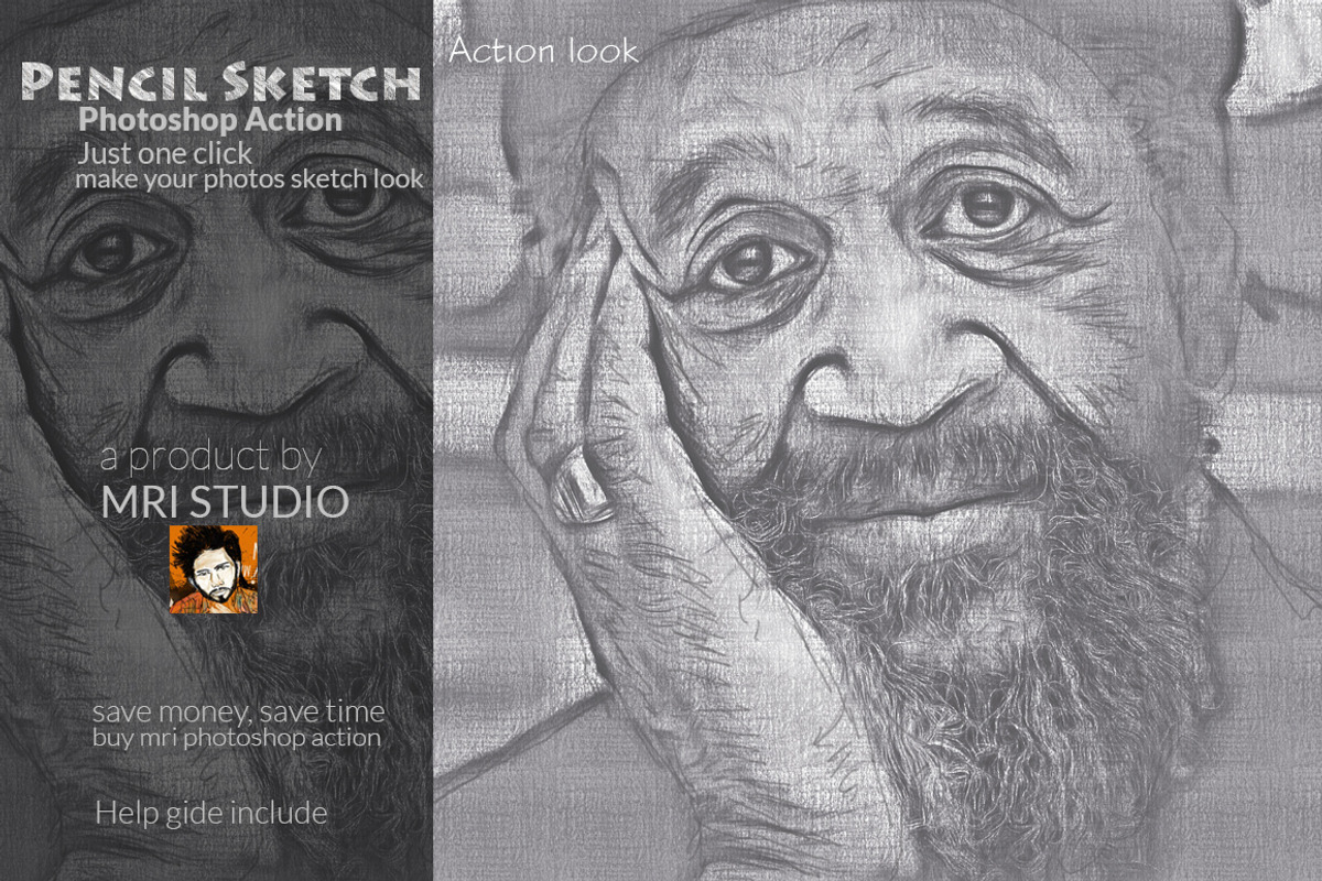 Pencil Sketch Photoshop Action preview 6