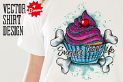 Cupcake Tattoo Style Vector, an Illustration by BAD TASTE (Thumbnail 1 of 4)