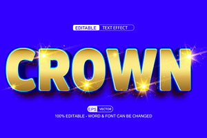 Crown Vector 3d Editable Text Effect