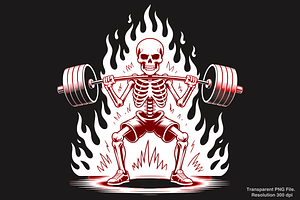 Skeleton Deadlift PNG, Gym PNG, a Graphic by Clipart Bloom
