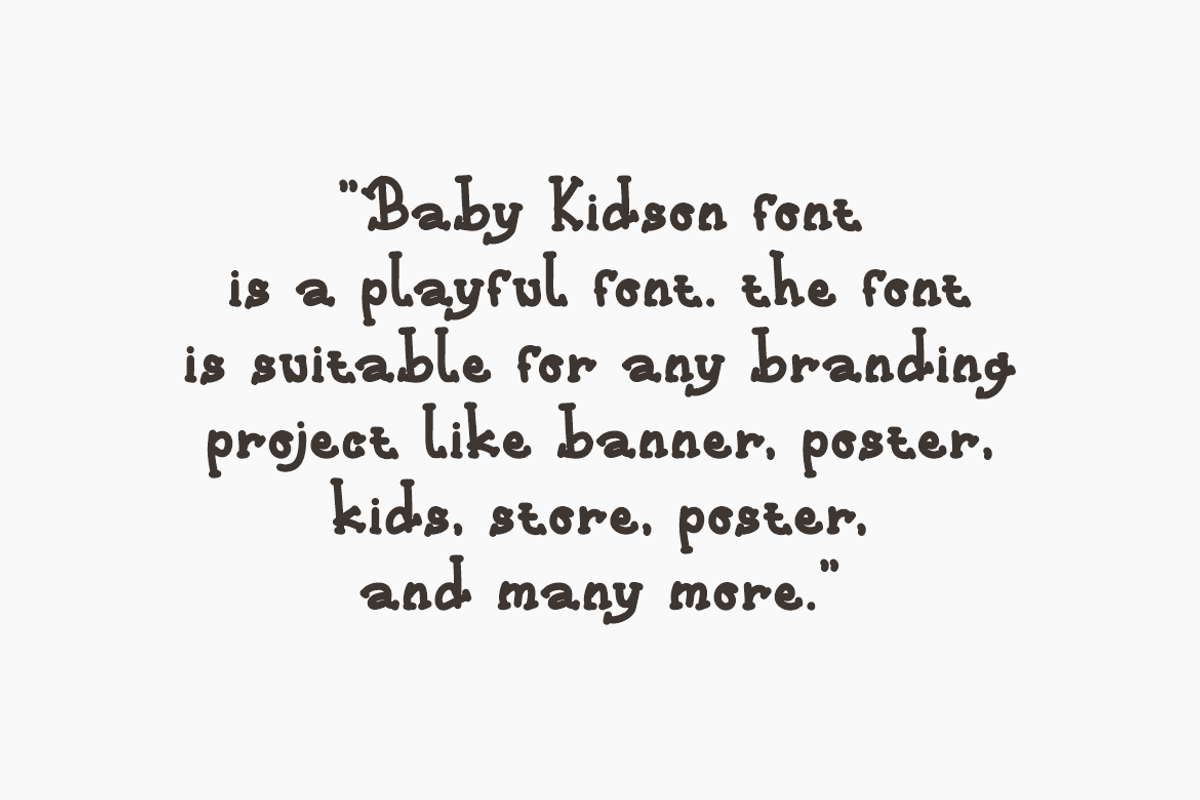 Baby Kidson - Funny Font, a Serif Font by QR Design Studio (Photo 5 of 7)