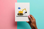 Cute Excavator Nursery Poster Print, an Object Graphic by Irina Ostapenko (Thumbnail 3 of 4)