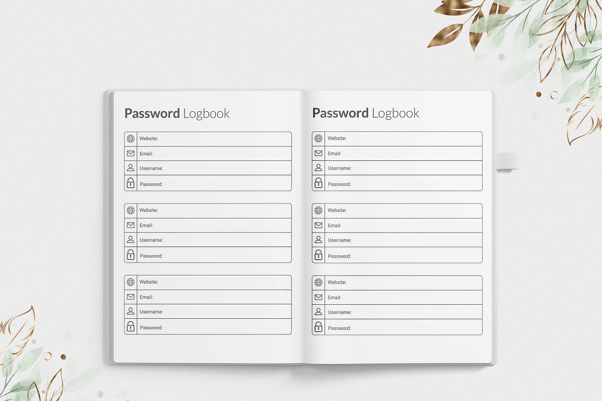 Password Logbook Kdp Interior, a Stationery Template by Graphic Template (Photo 5 of 11)