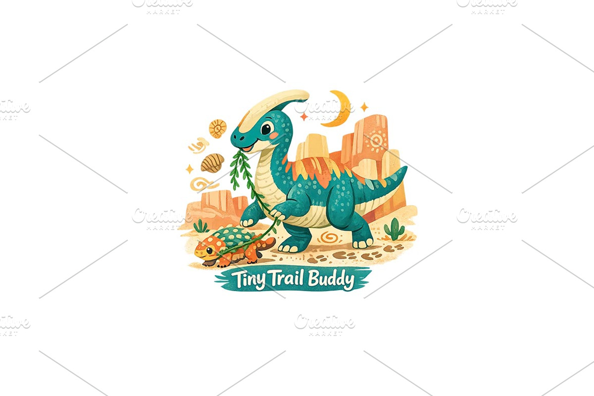 Tiny Trail Buddy Dinosaur Wall Art, a Background Graphic by LaseredNinja (Photo 2 of 3)