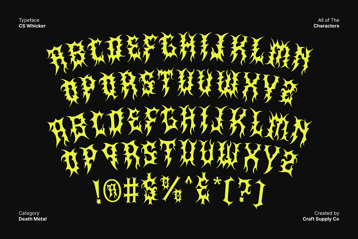 CS Whicker – Death Metal Font, a Blackletter Font by Craft Supply Co. (Photo 7 of 8)
