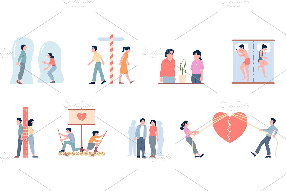 Relationship problems. Male female, a Person Illustration by LadadikArt