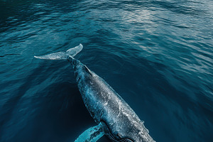 Humpback Whale Ocean Paradise Tropic, a Photo by Pixeness Studio