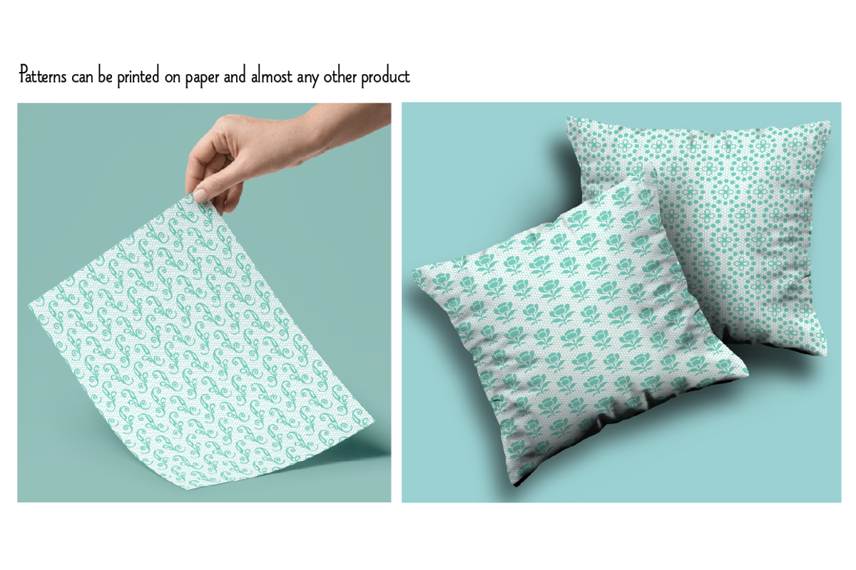 Seamless Aqua Lace Patterns preview 2