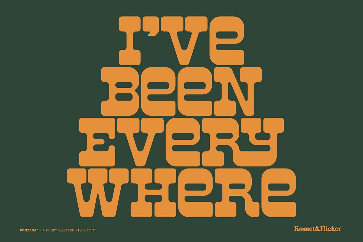 BONZANA - A Funky Western Style Font, a Slab Serif Font by Komet & Flicker (Photo 2 of 12)