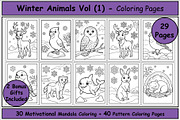 Winter Animals Coloring Pages, an Animal Illustration by Lamia Emad (Thumbnail 1 of 5)