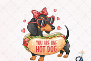 Cute Valentine Dachshund Dog Hot Dog, an Illustration by Creative Art (Thumbnail 1 of 6)