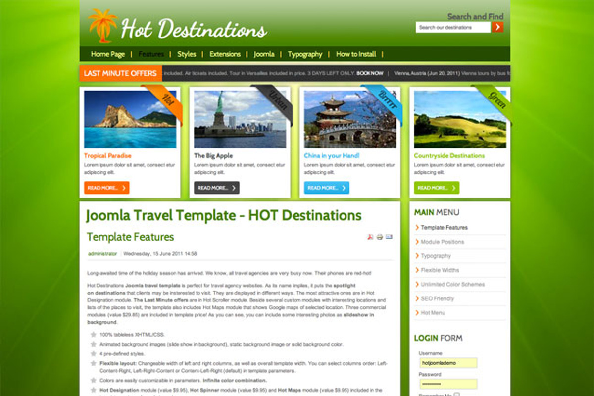 Hot Destinations, a WordPress Template by hot-themes (Photo 2 of 4)