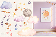 SWEET DREAM Watercolor clipart, an Object Graphic by OlliArtDesign (Thumbnail 3 of 6)