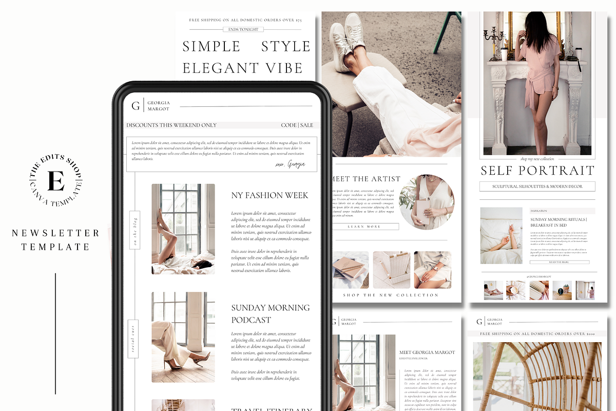 Modern Newsletter | Email Newsletter, a Templates & Theme by The Edits Shop (Photo 1 of 9)