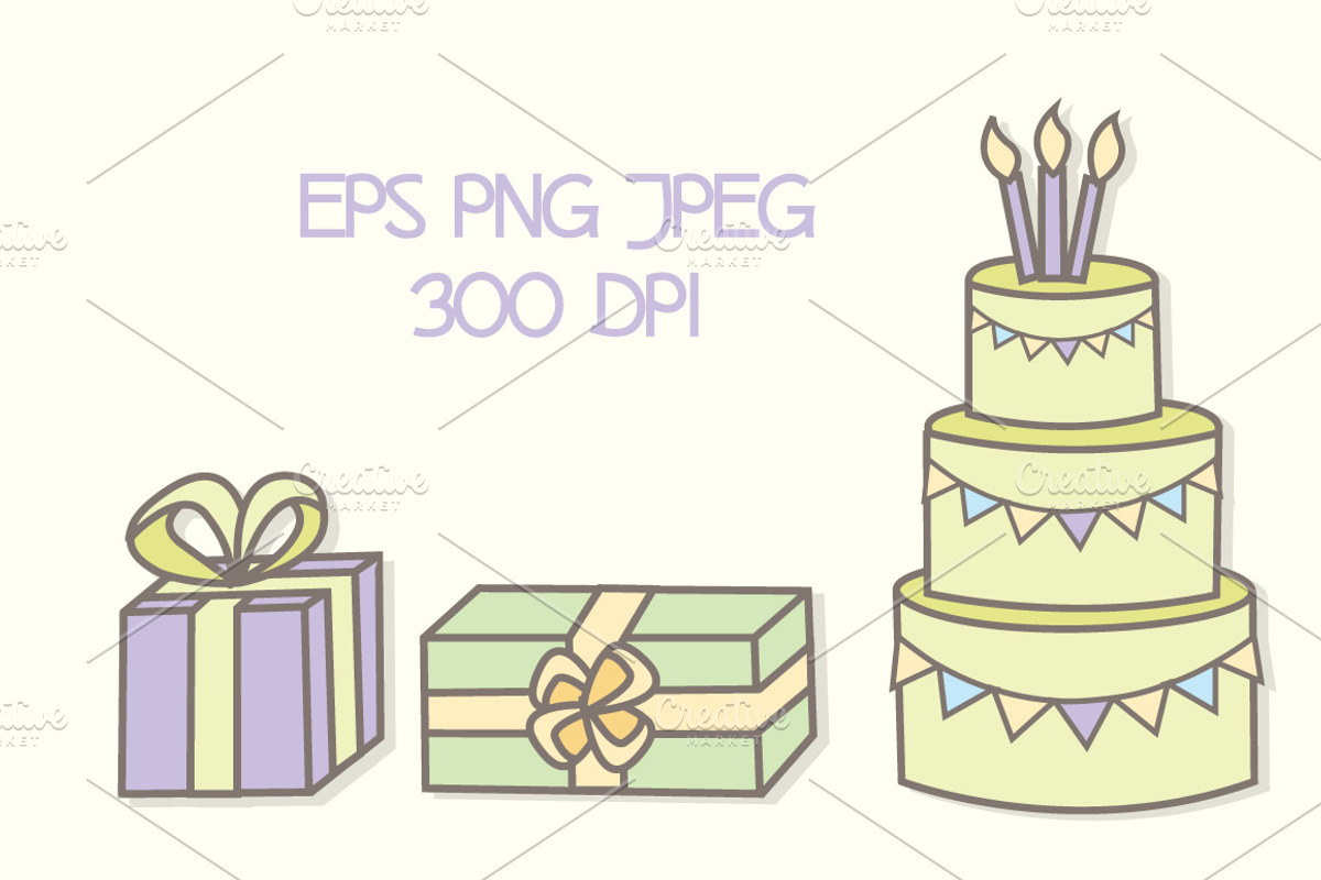 Birthday Party Clipart Vector, an Illustration by Digital Sugar (Photo 2 of 2)