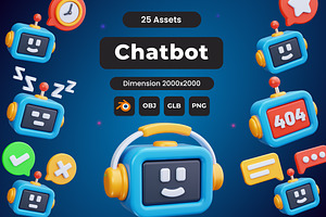 Chatbot 3D Icons