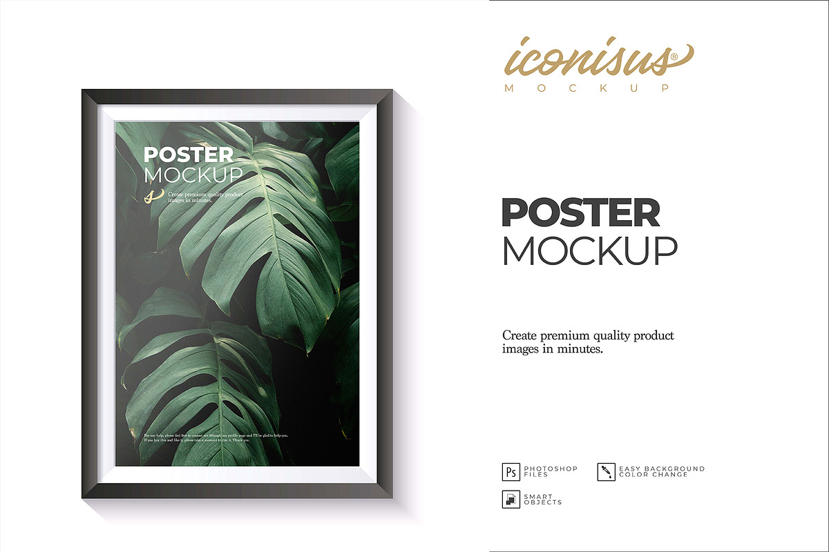 Poster Mockup Template, a Product Mockup by iconisusmockup (Photo 1 of 5)