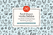Hand-Drawn Winter Holiday Icons, a Seasonal Illustration by Pace Creative Design (Thumbnail 1 of 12)