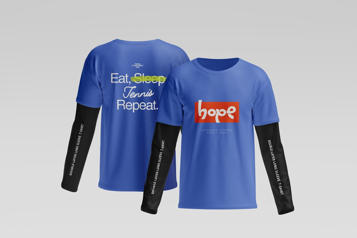 Double Layer Long Sleeve T-shirt, a Shirt Mockup by Momogi (Photo 6 of 8)