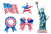 USA Independence day watercolor set, a Decorative Illustration by AlexGreenArt (Thumbnail 4 of 4)
