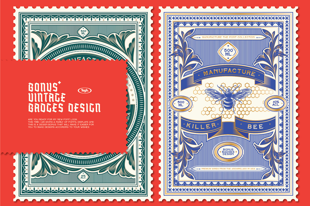 manufacture font collection, a Font by Tegh co. (Photo 13 of 13)
