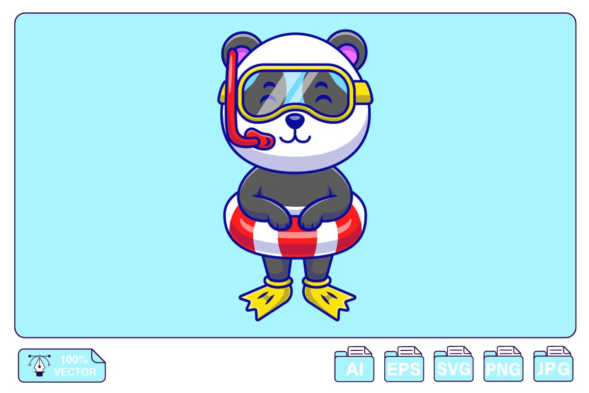 Panda Bear Wearing Summer Costume, an Animal Illustration by Artstorystudio (Photo 1 of 3)